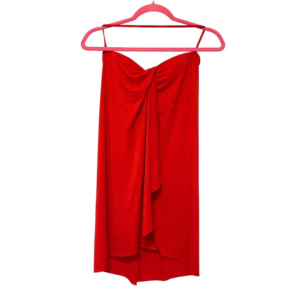 Ralph Lauren Red Cutaway Strapless Top W/ Removable Strap Size 8 NWT
